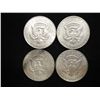 Image 2 : 4 ASSORTED 40% SILVER KENNEDY HALF DOLLARS