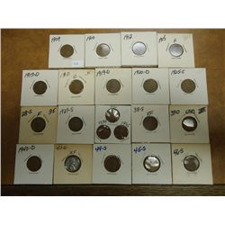 21 ASSORTED LINCOLN CENTS 1909-1946