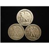 Image 2 : 1917,42 & 44 WALKING LIBERTY HALF DOLLARS