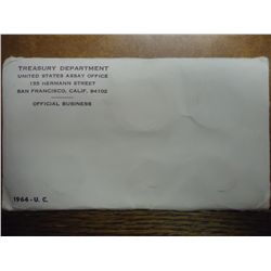 SILVER 1964 US MINT SET (UNC) P/D (WITH ENVELOPE)