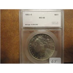 1882-O MORGAN SILVER DOLLAR SEGS MS66