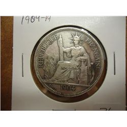 1904-A FRENCH INDO-CHINA SILVER PIASTRE