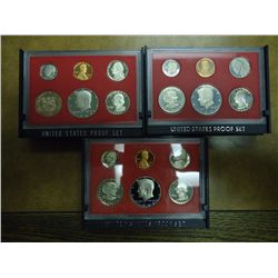 1980,81 & 82 US PROOF SETS WITH BOXES
