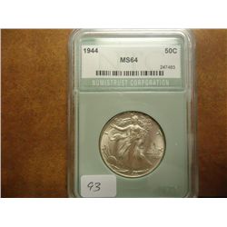 1944 WALKING LIBERTY HALF DOLLAR NTC MS64