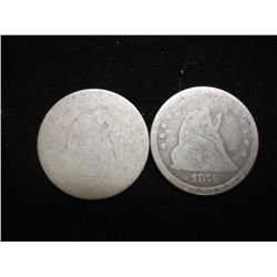 UNDATED & 1876 SEATED LIBERTY QUARTERS