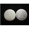 Image 1 : UNDATED & 1876 SEATED LIBERTY QUARTERS
