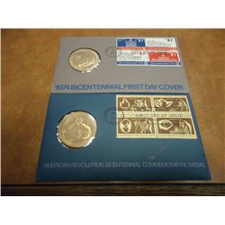 2 US MINT FDC'S 1972 & 1974 BICENTENNIAL WITH