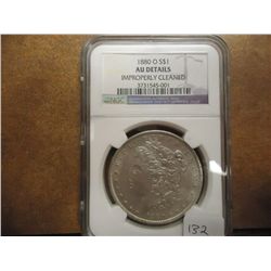 1880-O MORGAN SILVER DOLLAR NGC AU DETAILS