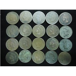 20 ASSORTED 1890'S INDIAN HEAD CENTS
