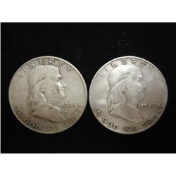 1948 P & D FRANKLIN HALF DOLLARS