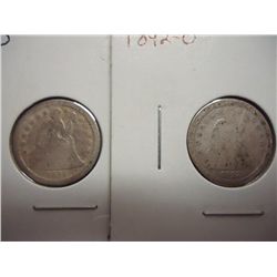 1841-0 & 1842-O SEATED LIBERTY DIMES