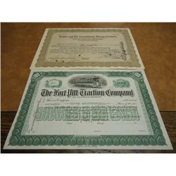 2 VINTAGE STOCK CERTIFICATES SEE DESCRIPTION