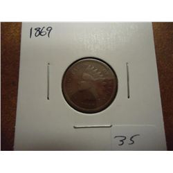 1869 INDIAN HEAD CENT KEY DATE (VERY GOOD++)