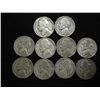 Image 1 : 10 ASSORTED 35% SILVER JEFFERSON WAR NICKELS