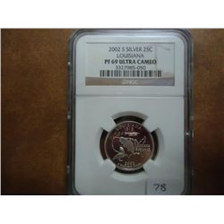 2002-S SILVER LOUISIANA QUARTER NGC PF69 ULTRA CAM