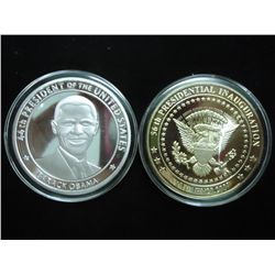 2-2009 BARACK OBAMA INAUGURATION TOKENS (PF)