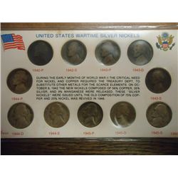 SET OF 11-1942-45 35% SILVER JEFFERSON WAR NICKELS