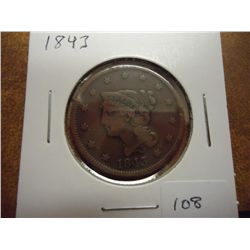 1843 US LARGE CENT