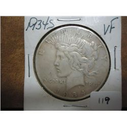 1934-S PEACE SILVER DOLLAR SEMI KEY