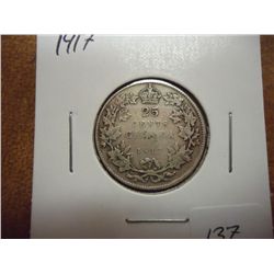 1917 CANADA SILVER 25 CENTS