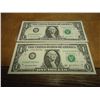 Image 1 : 2-2003-A $1 FRN'S LOW CONSECUTIVE SERIAL 'S (UNC)