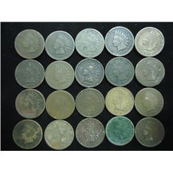 20 ASSORTED 1890'S INDIAN HEAD CENTS