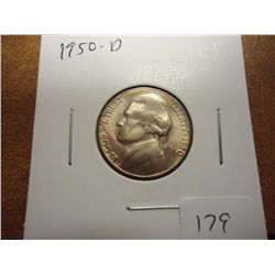 1950-D JEFFERSON NICKEL KEY DATE