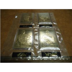 4-22KT GOLD FOIL YANKEES BASEBALL CARDS