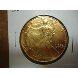 2000 GOLD PLATED AMERICAN SILVER EAGLE UNC