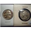 Image 1 : 1957 PROOF & 1957-D WASHINGTON SILVER QUARTERS