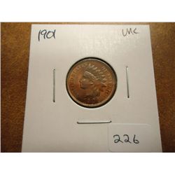 1901 INDIAN HEAD CENT UNC