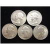 Image 1 : 5 ASSORTED 1960'S WASHINGTON SILVER QUARTERS