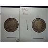 Image 1 : 1911 (FINE) & 1912 (FINE) BARBER DIMES