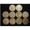 Image 1 : 10 ASSORTED 35% SILVER JEFFERSON WAR NICKELS