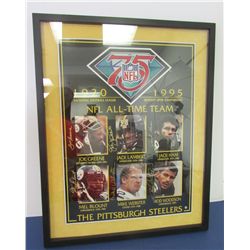 Steelers 75th Anniversary Autographed Framed Poster
