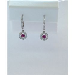 18K White Gold Halo Diamond Earrings