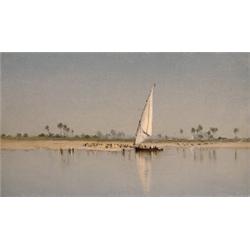 A private collector SANFORD ROBINSON GIFFORD (1823-1880) A Sketch on the Nile, 1869 inscribe...