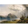 Image 1 : Another owner HERMAN HERZOG (1831-1932) Landscape with Lake and Mountains signed indistinctl...