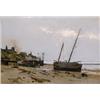 Image 1 : Another owner EDWARD DARLEY BOIT (1840-1916) Ships on a Beach, Villerville, France, 1881 sig...