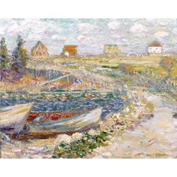 Property of a New York gentleman WALT KUHN (1877-1949) Rowboats at Shore, with House, 1910-11...