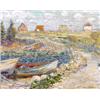 Image 1 : Property of a New York gentleman WALT KUHN (1877-1949) Rowboats at Shore, with House, 1910-11...