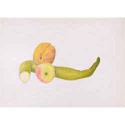 A private collector JOSEPH STELLA (1877-1946) Still Life with Two Peaches signed "Joseph St...