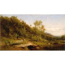 Another owner JAMES HART (1828-1901) Path by a River, 1862 signed and dated "J. M. Hart 1862" (lo...