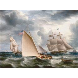 Property of a gentleman JAMES E. BUTTERSWORTH (1817-1894) American Shipping displays the Flag...