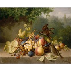 A European collector HELEN SEARLE (1830-1884) Nature's Bounty, 1872 signed "Helen Searle 187...