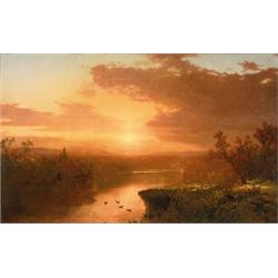 A New York collection JOHN FREDERICK KENSETT (1816-1872) Sunset over Lake George, 1867 signe...