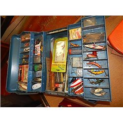 VINTAGE TACKLE BOX FULL OF TACKLE