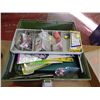 Image 1 : GREEN TACKLE BOX WITH ASSORTED TACKLE