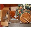 Image 1 : BOXES - GLASSWARE, BASKETS AND MORE - 3 BXES TOTAL