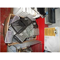 BOX OF NEW WIRE DESK ORGANIZERS